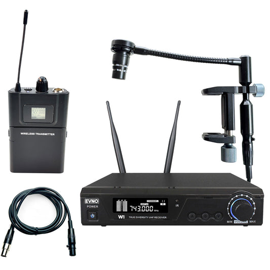 Evno VLX-W1B Beltpack Wireless Violin & Viola Microphone