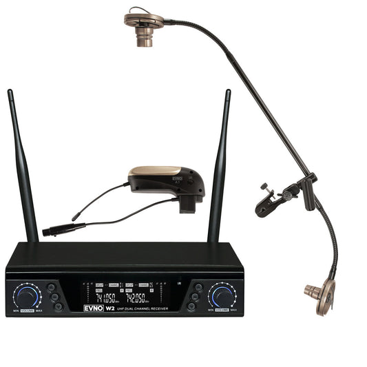 Evno SPX2-W2 Dual Wireless Double Soprano Microphone System (Complete Wireless System)